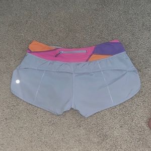 Lululemon blue-gray size 6 speed up shorts